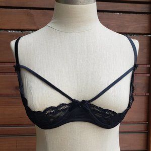 Fleur du Mal Charlotte Lace Peekabo Bra 34D